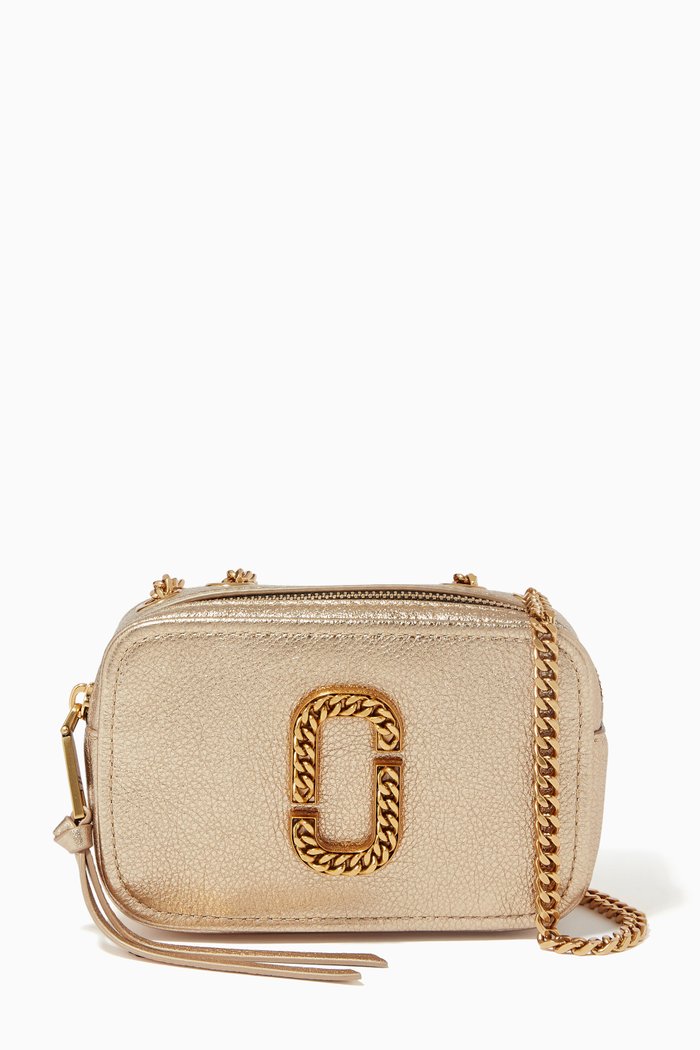 

The Glam Shot 17 Crossbody Bag in Metallic Leather, Gold