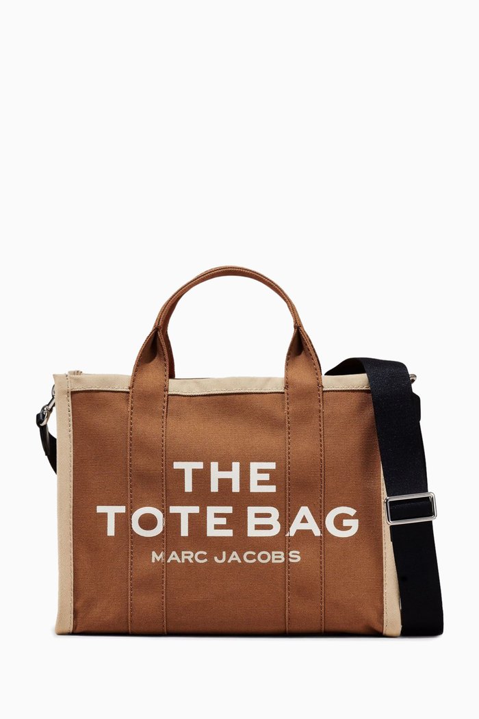 

The Small Colourblock Tote Bag in Cotton, Brown
