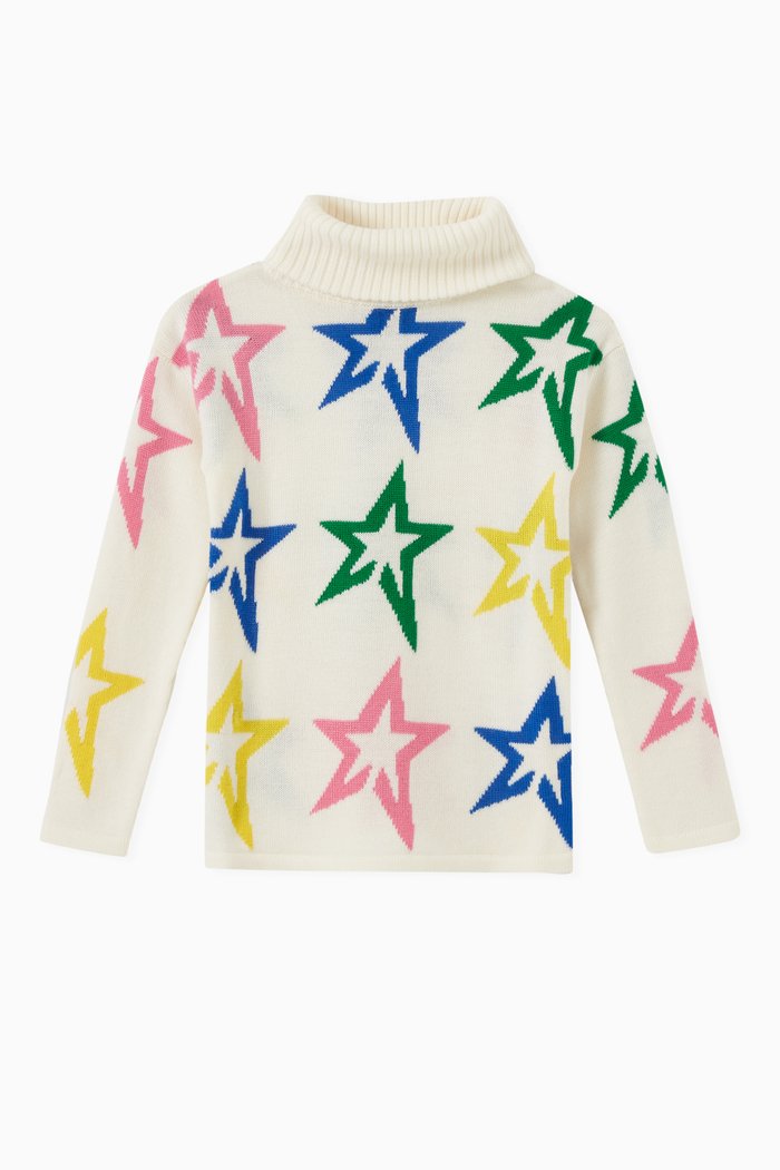 

Star Dust Sweater in Merino Wool Knit, White