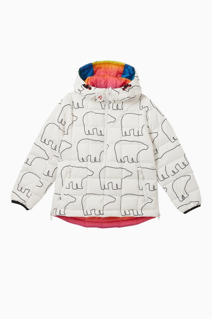 

Nanuk Bear Print Reversible Jacket in Nylon, White