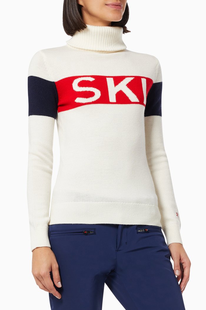 

Ski II Sweater in Merino Wool Knit, White