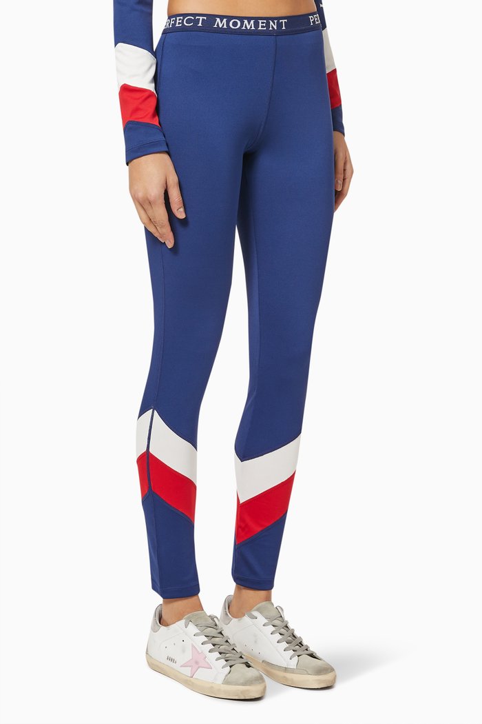 Chevron Base Layer Leggings, Blue