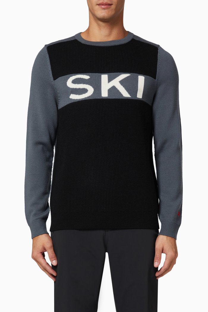 

Ski II Sweater in Merino Wool Knit, Grey