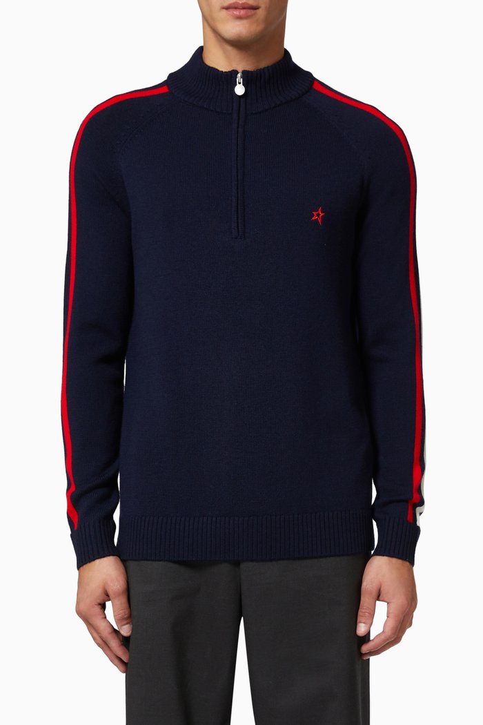 

La Tour IV Sweater in Merino Wool Knit, Blue