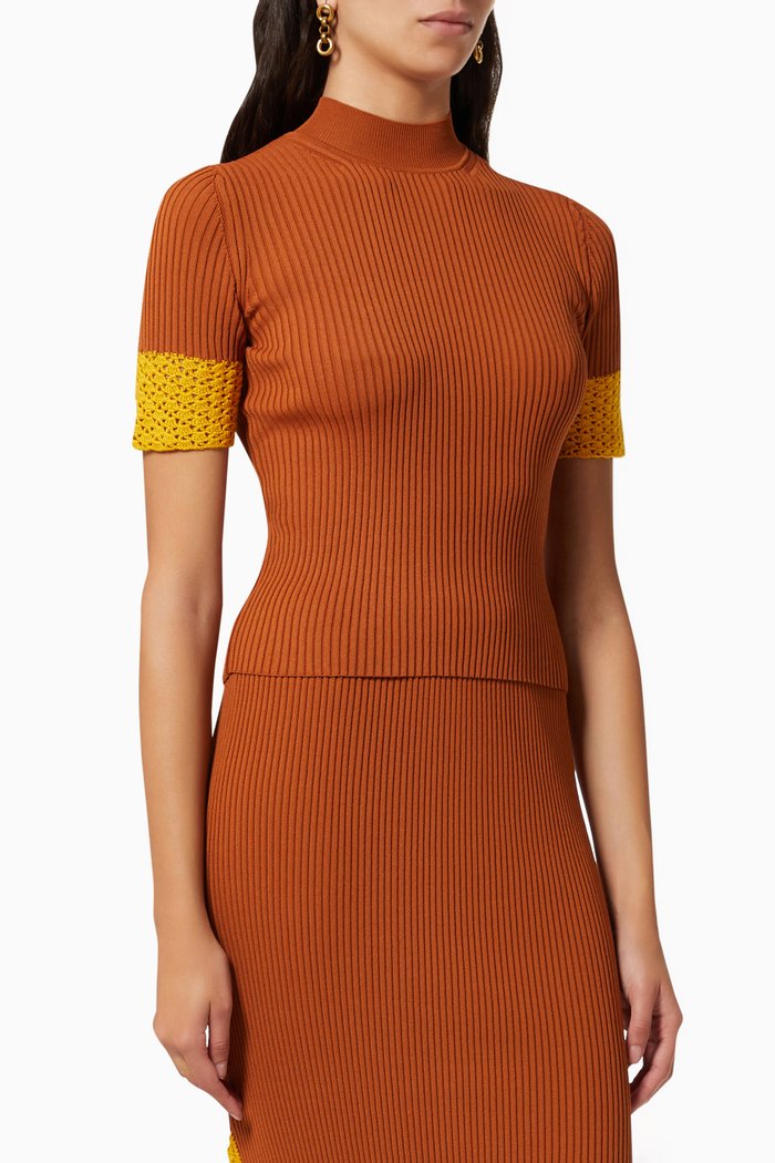 

Torrance Top in Ribbed Knit, Brown