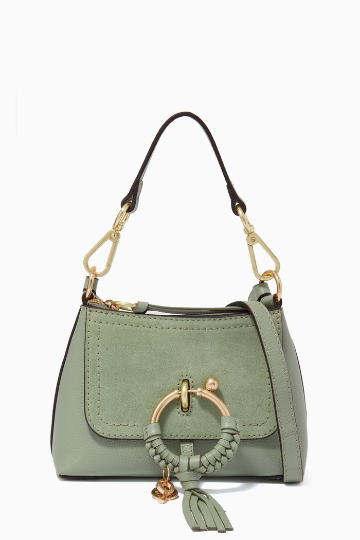 

Mini Joan Shoulder Bag in Grained & Suede Cowhide, Green