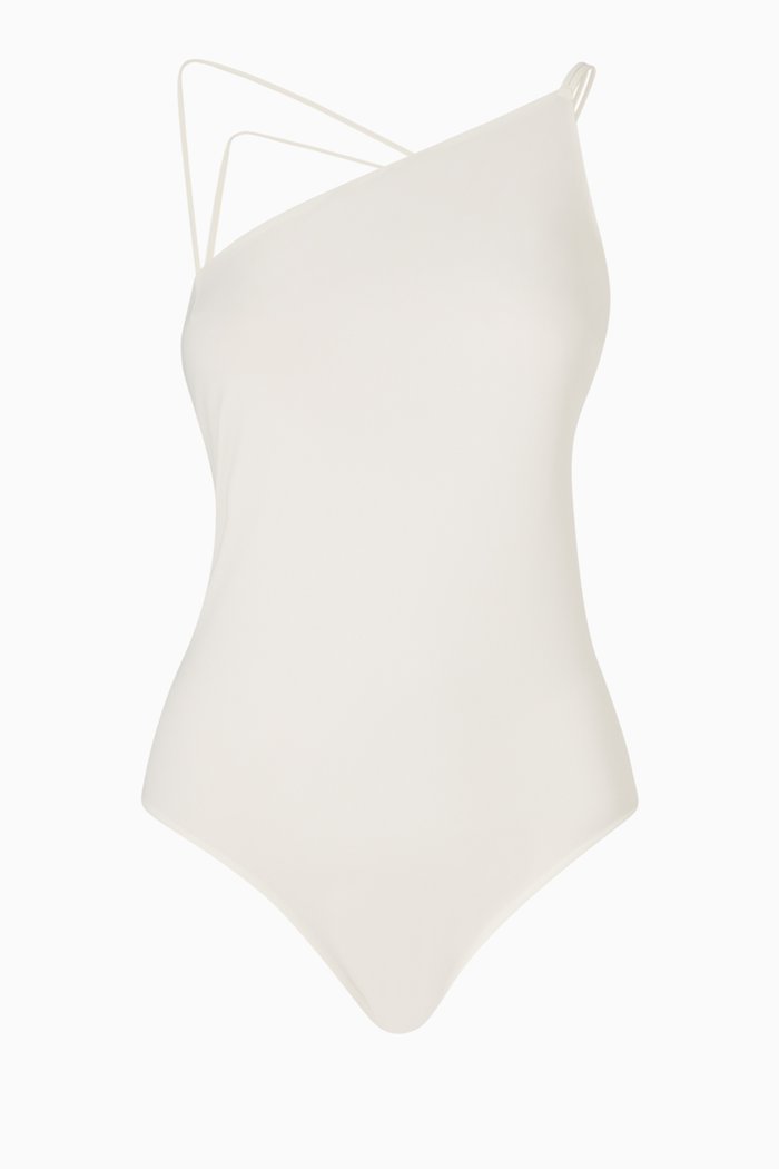 

Elevated Essentials Asymmetrical Swimsuit, Neutral