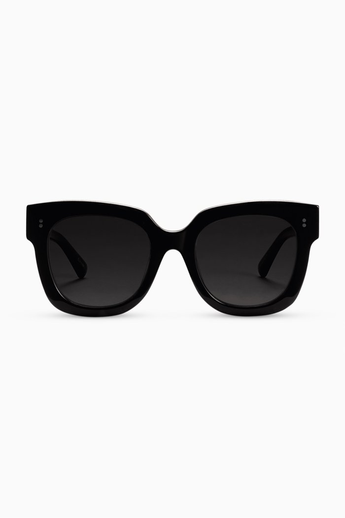 

08 Oversized D-shaped Sunglasses, Black