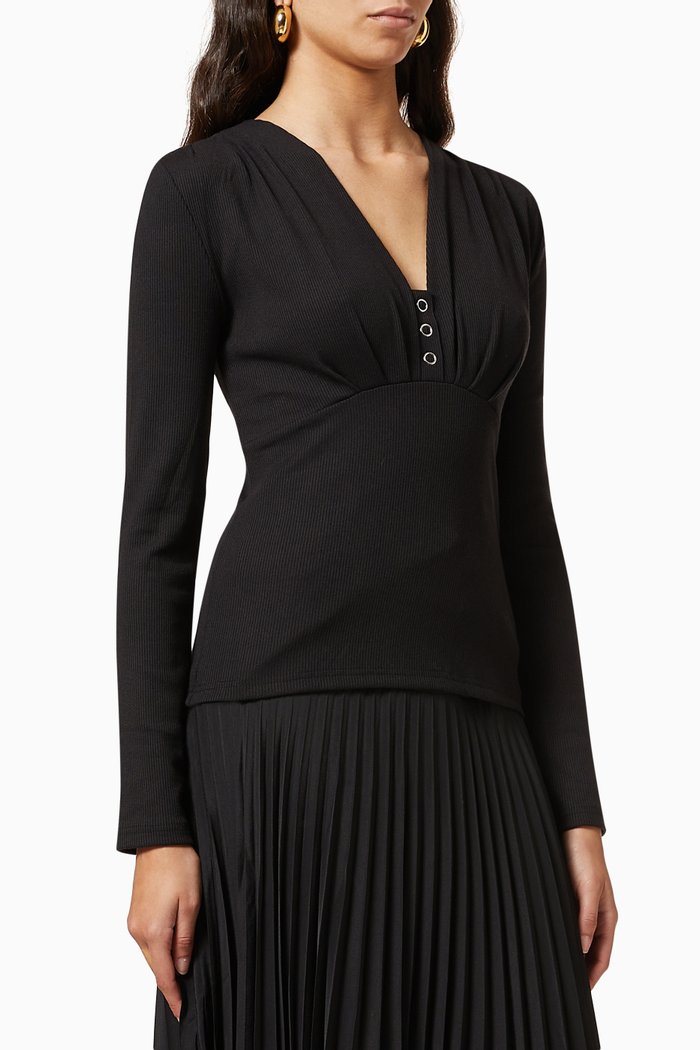 

Placid Top in Stretch Jersey, Black