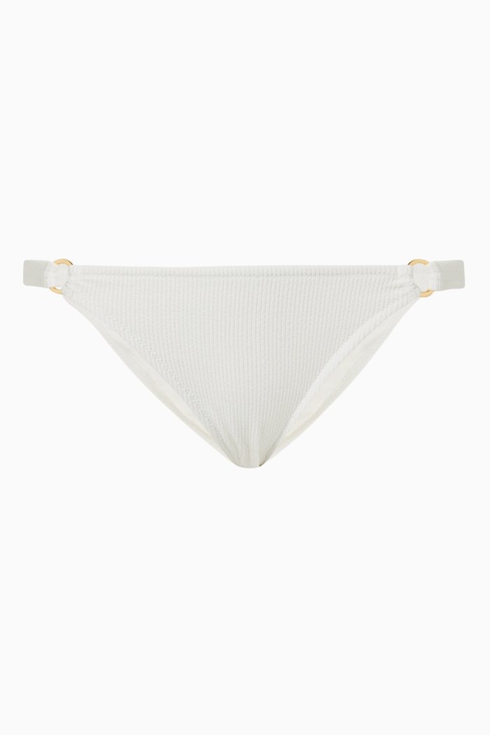 

Bari Ribbed Bikini Bottoms, White