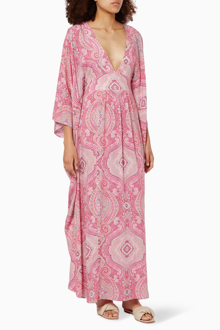 

Gabriella Maxi Kaftan in Viscose, Pink