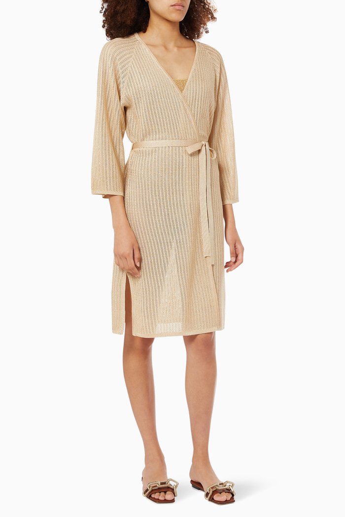 

Rosie Kaftan in Metallic Knit, Gold