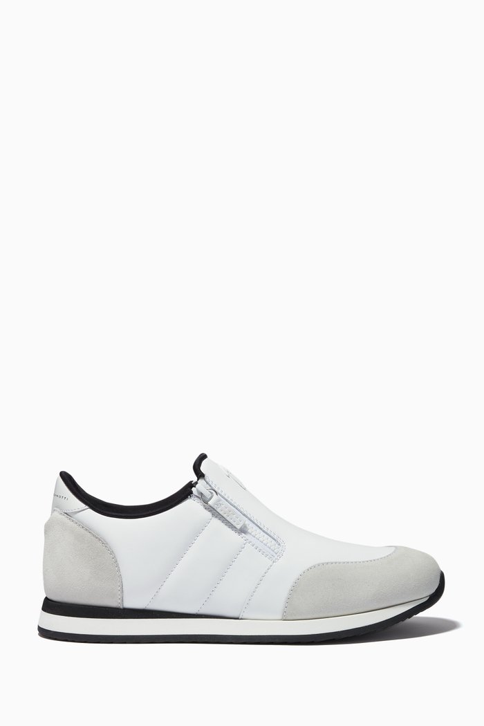 

Jimi Zip Sneakers in Leather, White