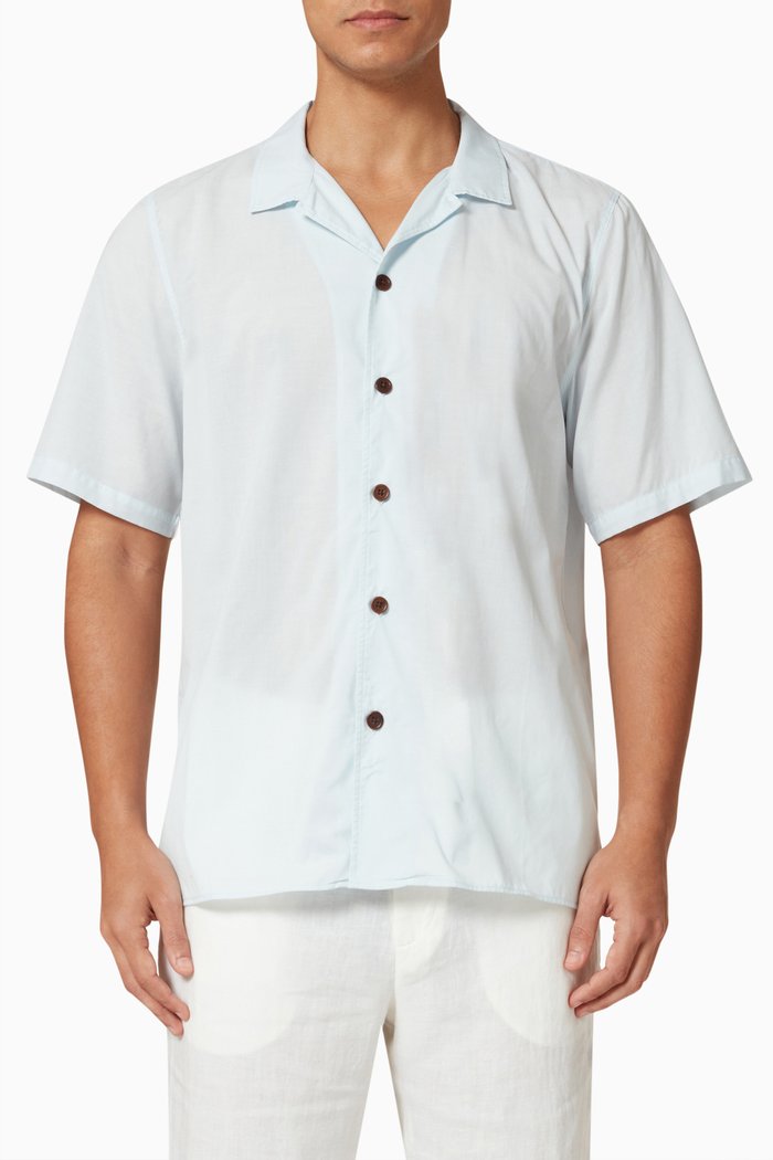 

Camp Collar Shirt in Cotton, Green