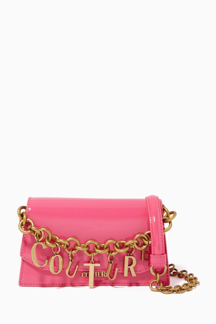 

Charms Small Crossbody Bag in PU, Pink