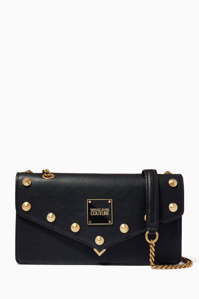 

Studs Revolution Small Shoulder Bag in Nappa Leather, Black
