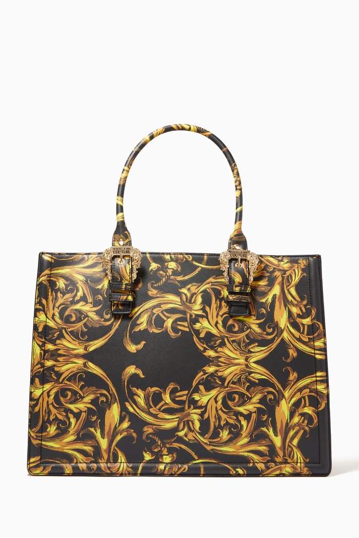 

Regalia Baroque Large Tote Bag in Saffiano Leather, Black