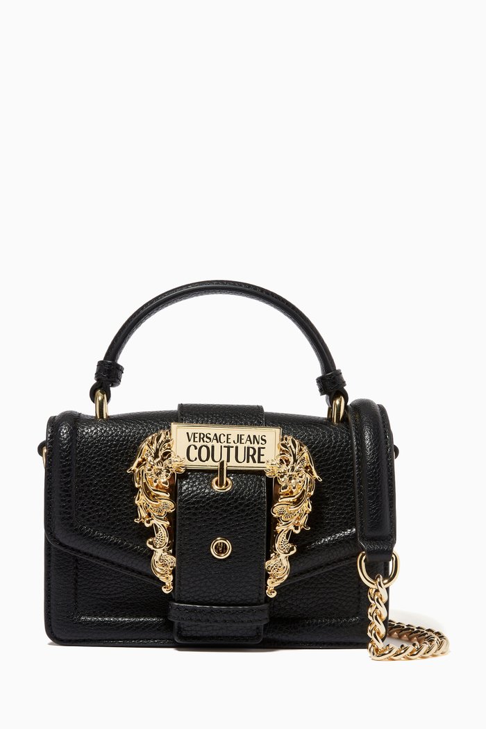 Couture 01 Disco Crossbody Bag in Faux Leather, Black
