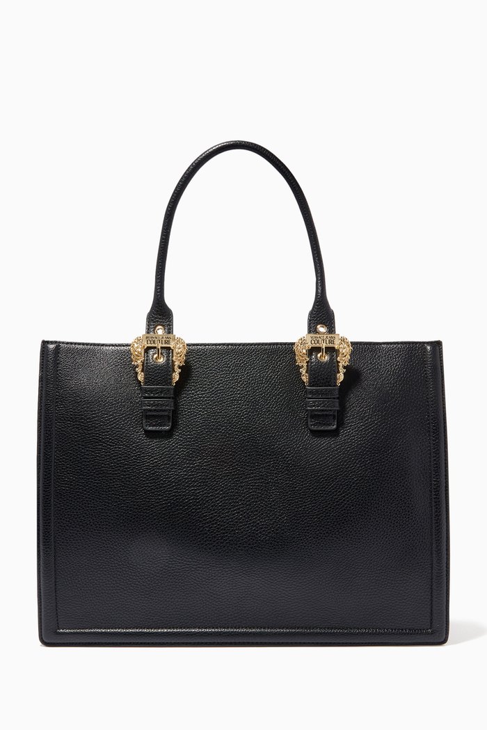 

Buckle Tote Bag in PU, Black