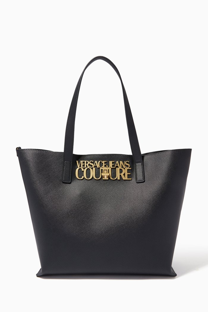 

Logo Tote Bag in PU, Black