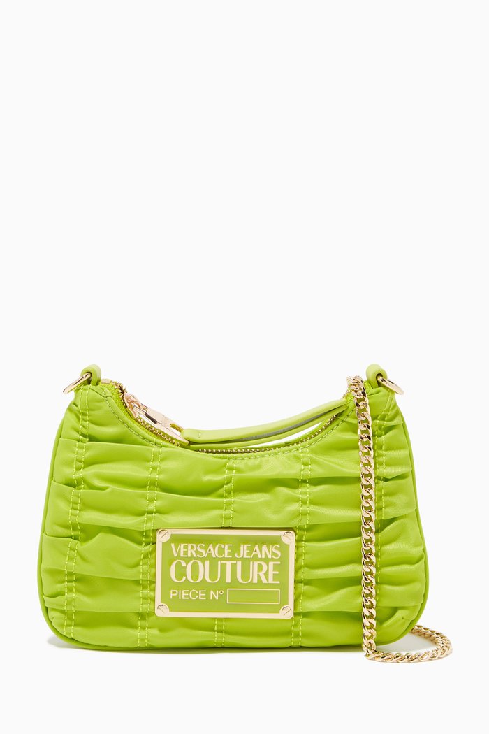 

Ruched Crossbody Bag in Nylon, Green