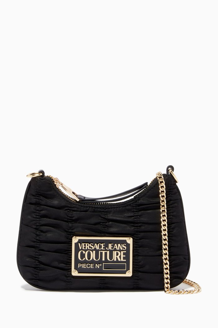

Ruched Crossbody Bag in Nylon, Black