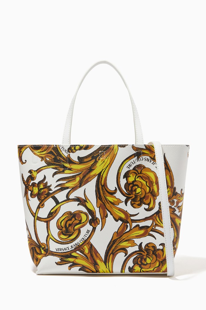 

Baroque Reversible Mini Tote Bag in Nappa Leather, White