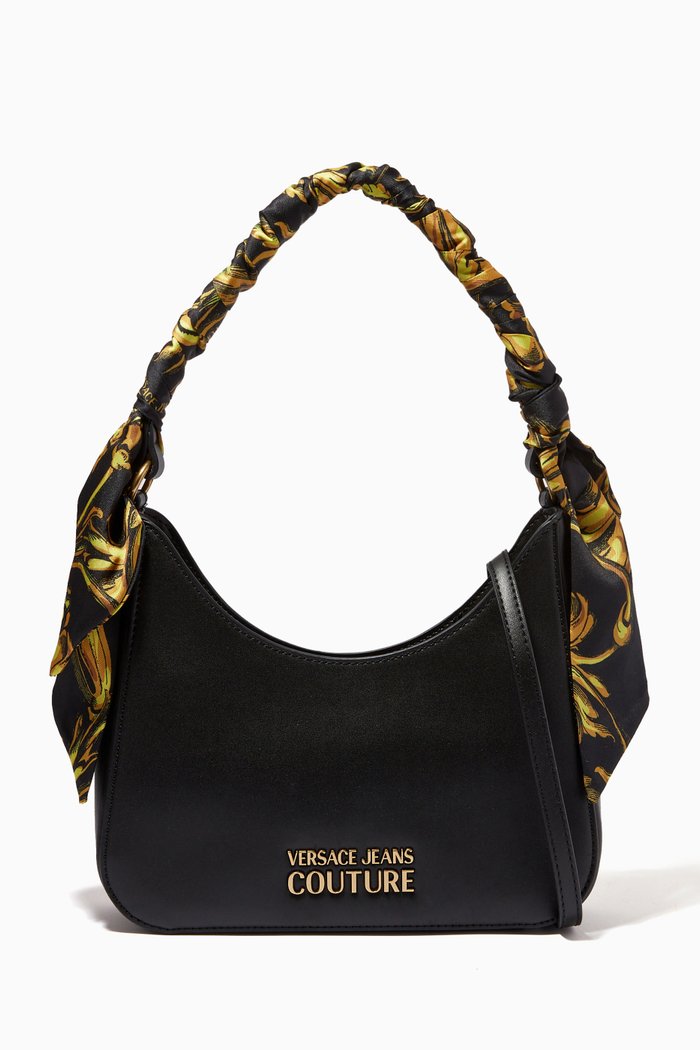 Thelma Small Shoulder Bag in Faux Leather, Black