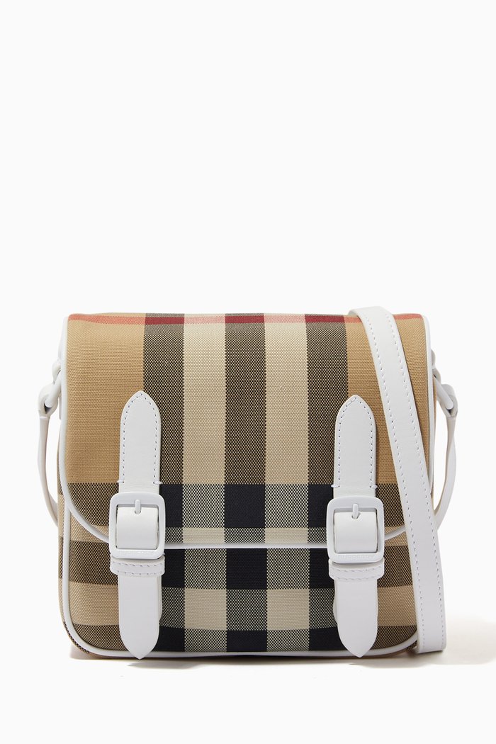 

Crossbody Bag in Check Cotton, Neutral