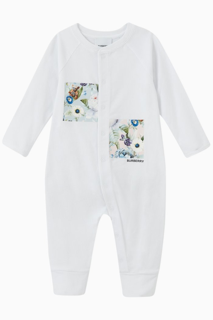 

Floral Print Romper in Cotton, White