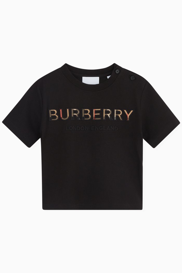 Logo Embroidered T-shirt in Cotton, Black