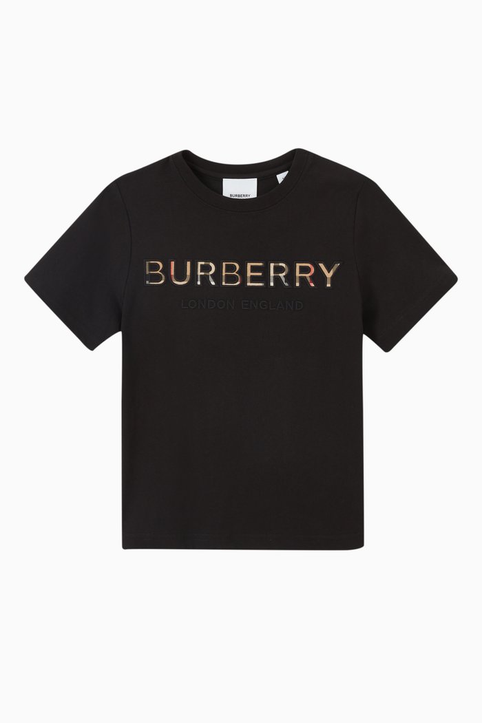 Logo Embroidered T-shirt in Cotton, Black