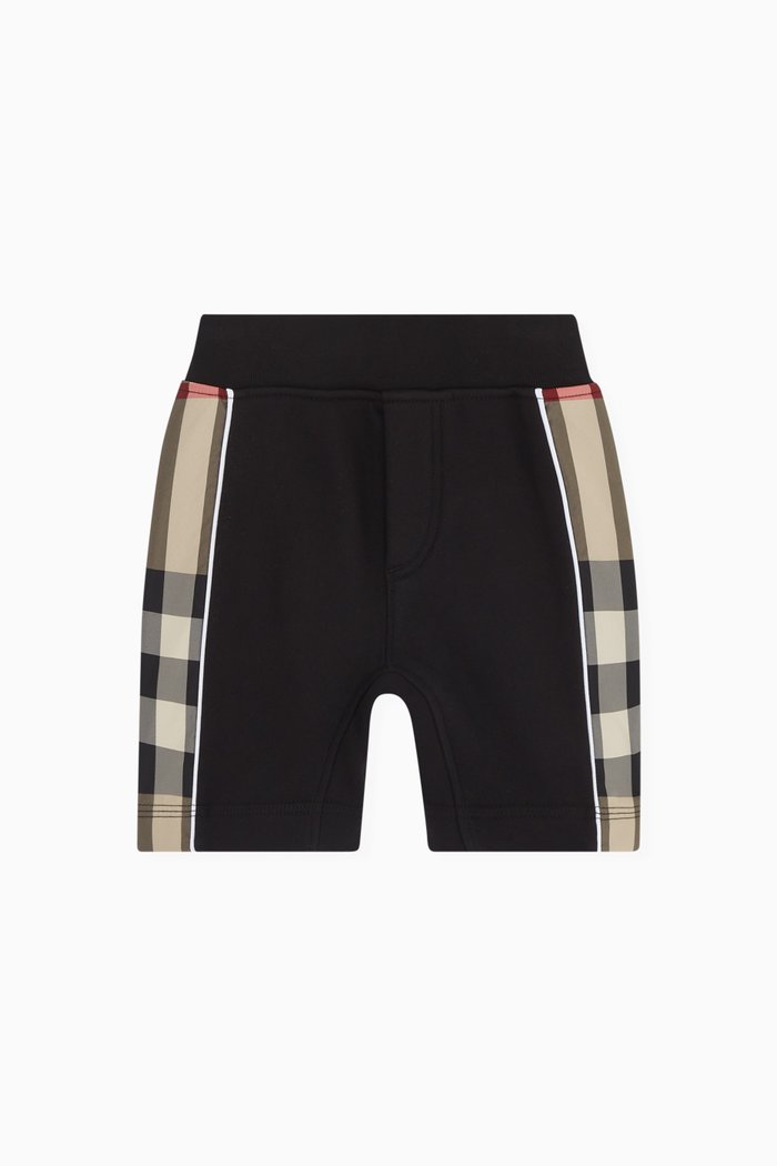 

Graham Side Checks Shorts in Cotton, Black