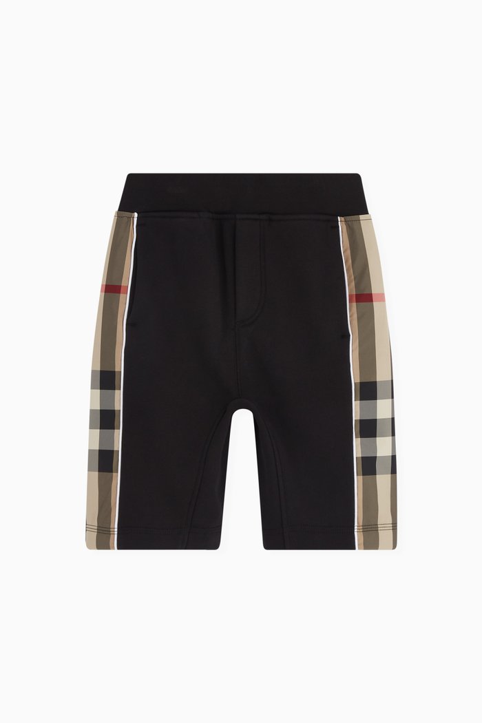 

Graham Side Checks Shorts in Cotton, Black