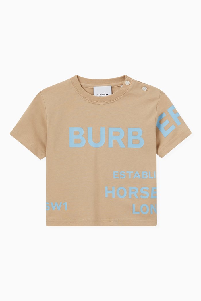 Horseferry Print T-shirt in Cotton, Neutral