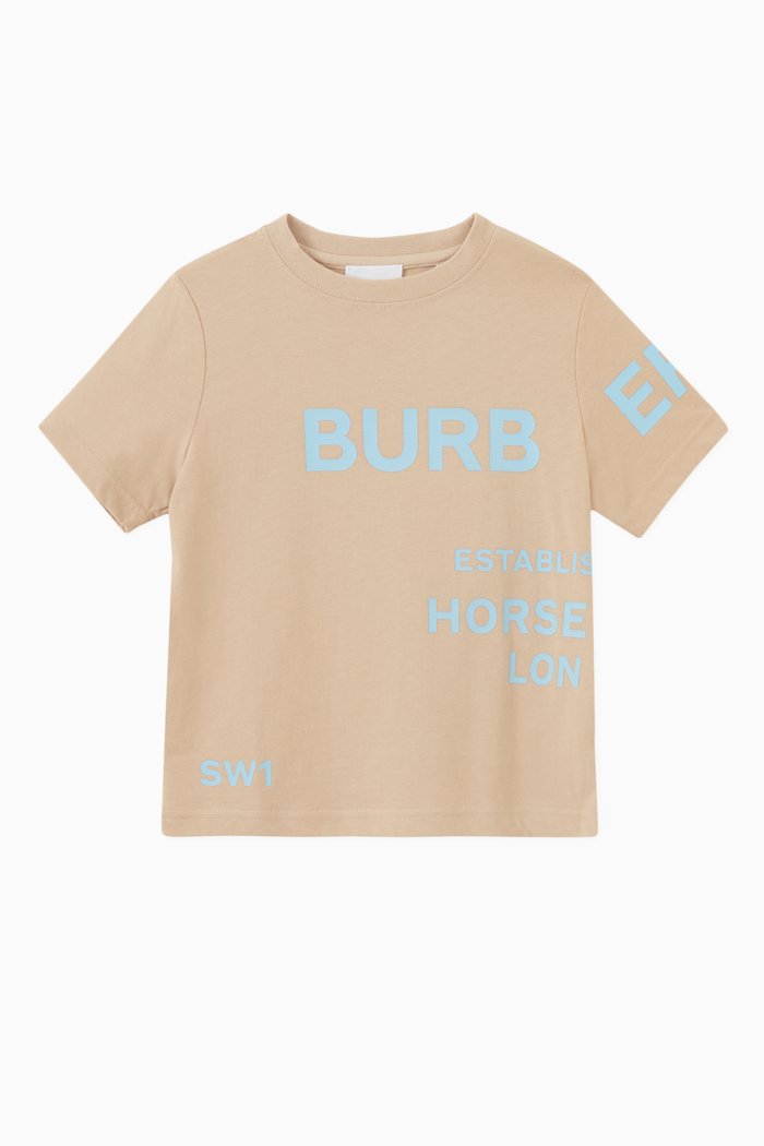 Horseferry Print T-shirt in Cotton, Neutral