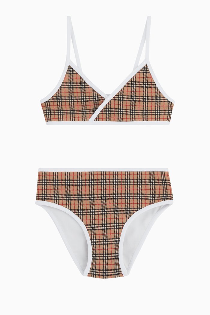 

Check Print Bikini Set in Recycled Polyester, Neutral