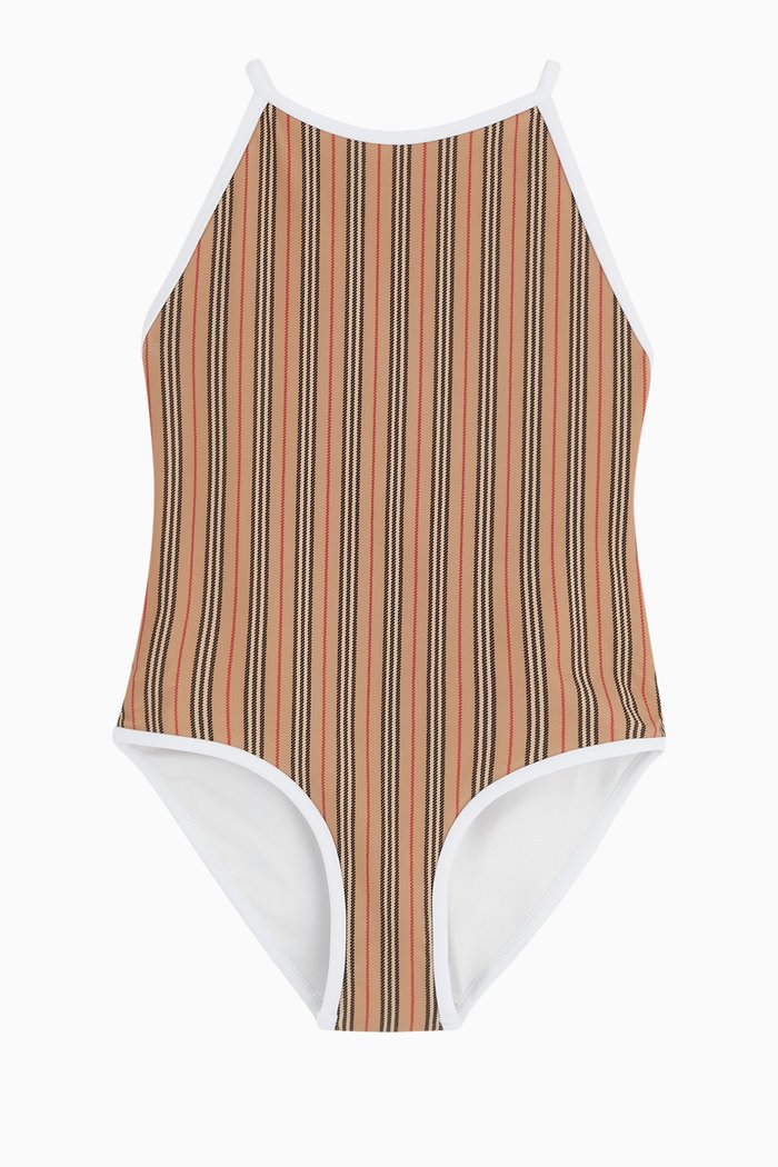 

Icon Stripe Swimsuit in Nylon, Neutral