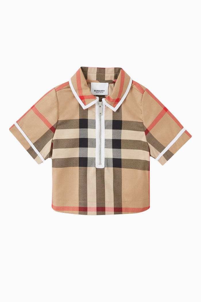 Thalia Check Shirt in Cotton, Neutral