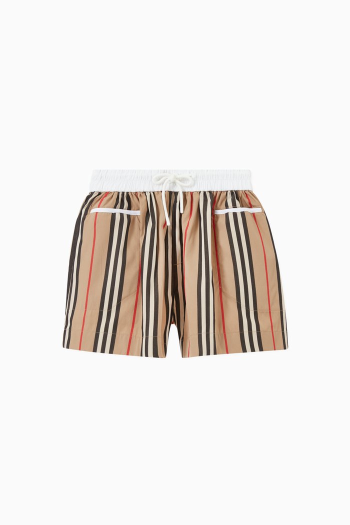 

Icon Stripe Shorts in Cotton Poplin, Neutral