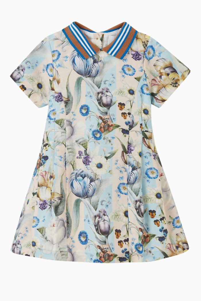 Filippa Floral Print Dress in Linen, Neutral