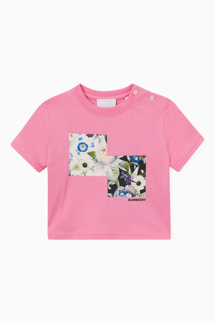 

Montage Print T-shirt in Cotton, Pink