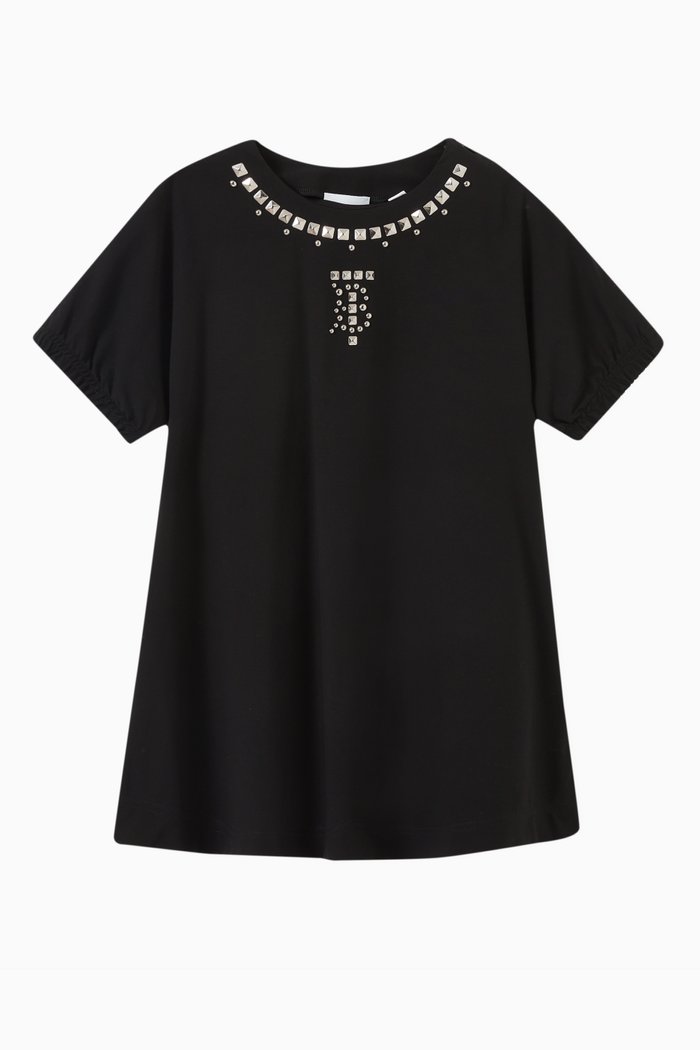 

Jasmina T-Shirt Dress in Cotton, Black