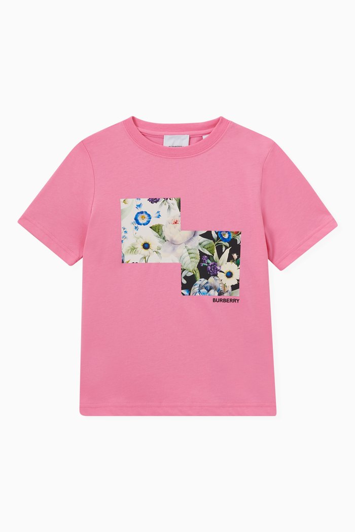 

Montage Print T-shirt in Cotton, Pink