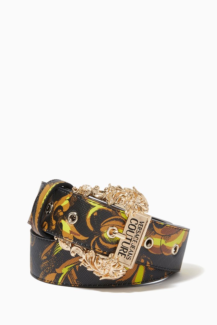 Couture 1 Belt in Regalia Baroque Print PU, Black