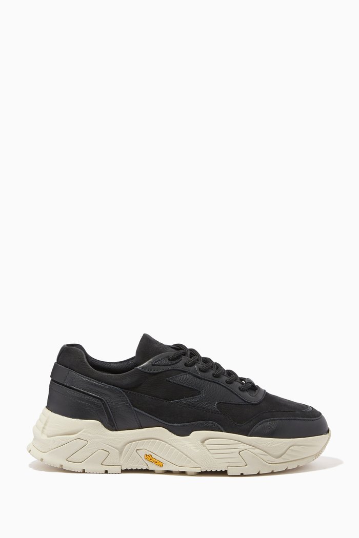The Hollen Sneakers in Leather, Black