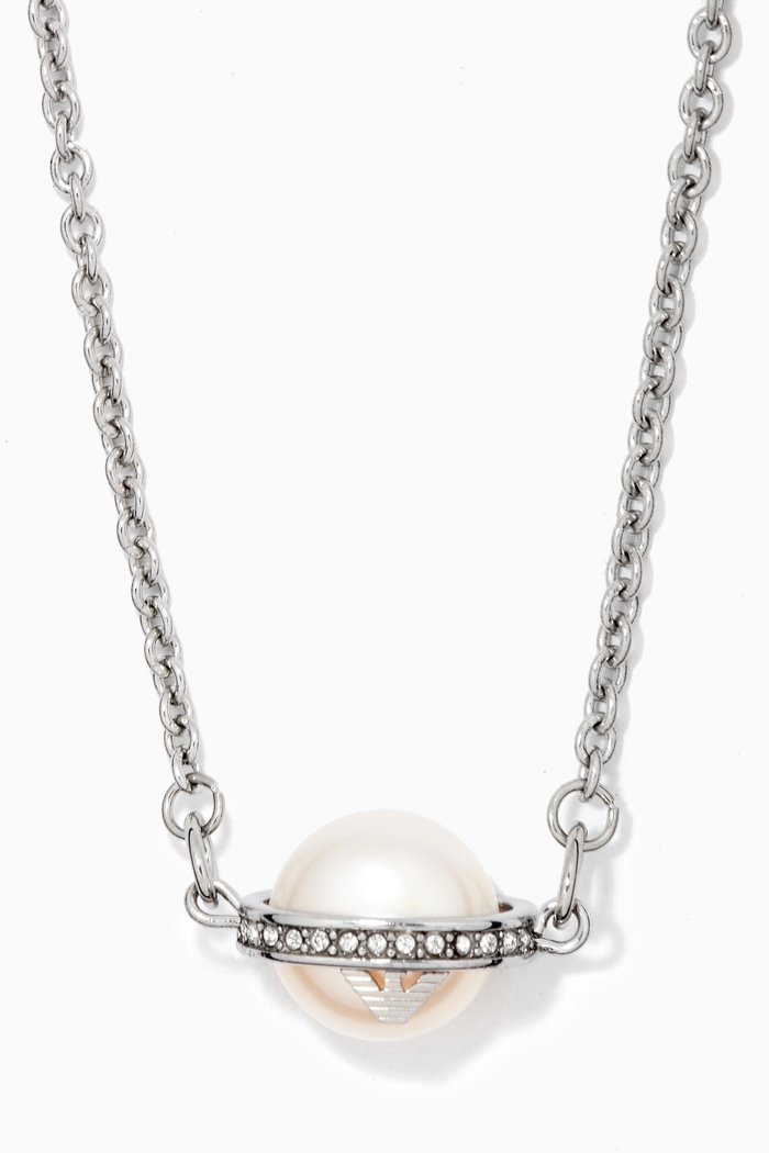 

EA Essential Pendant Necklace in Stainless Steel, Silver