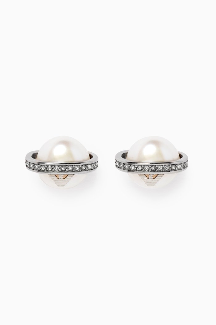

EA Essential Stud Earrings in Stainless Steel, Silver