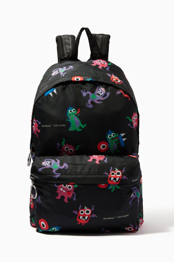 

Monster Logo Backpack in Nylon, Black