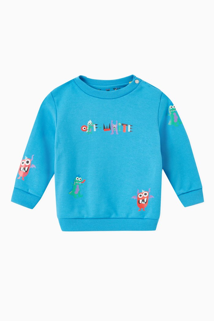 

Monster Logo Sweatshirt in Organic Cotton, Blue